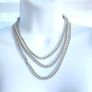 Vintage German Silver Tone Made in Germany Long Chain Link Vintage Necklace